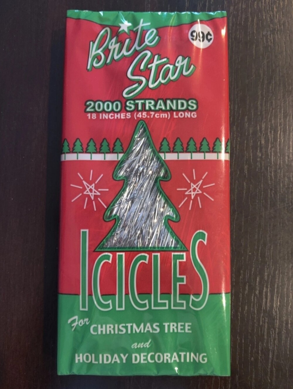 BRITE STAR Christmas Tree Icicles 2000 Strands 18" long - Tinsel